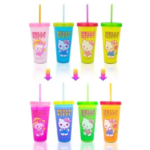 Hello Kitty | Dining | Sanrio Hello Kitty Colorchanging Plastic Tumbler ...